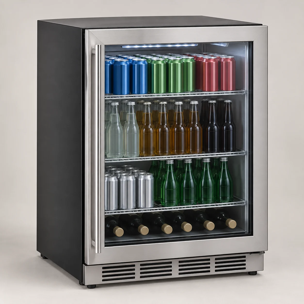 Glass-Door Beverage Refrigerator